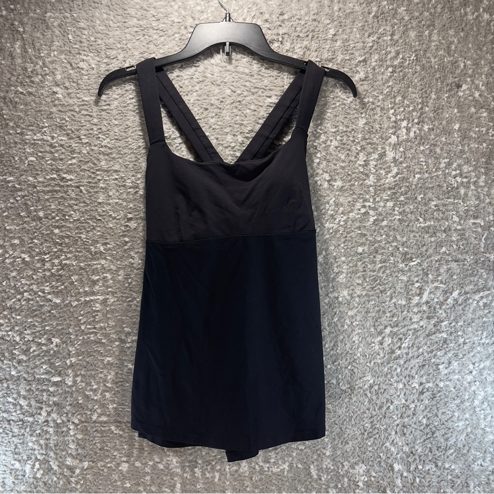 Lululemon Push Your Limits Tank Top 6 Black Yoga Criss Cross Strappy With Pads